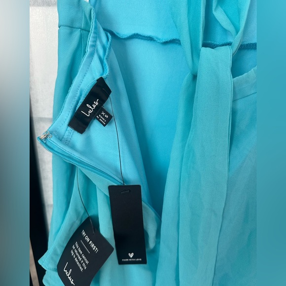 NWT Lulus Tier and Now Blue Tie-Back Tiered Maxi Dress XSmall 0 XS - Picture 7 of 7